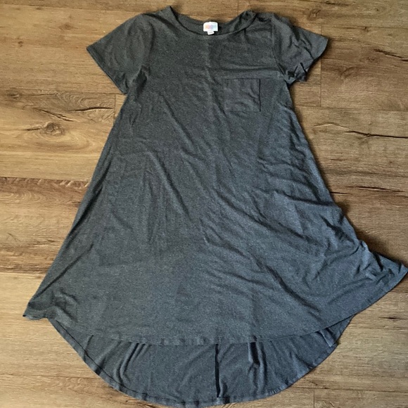Dark gray midd knee dress lularoe super soft high quality fabric - Picture 1 of 4
